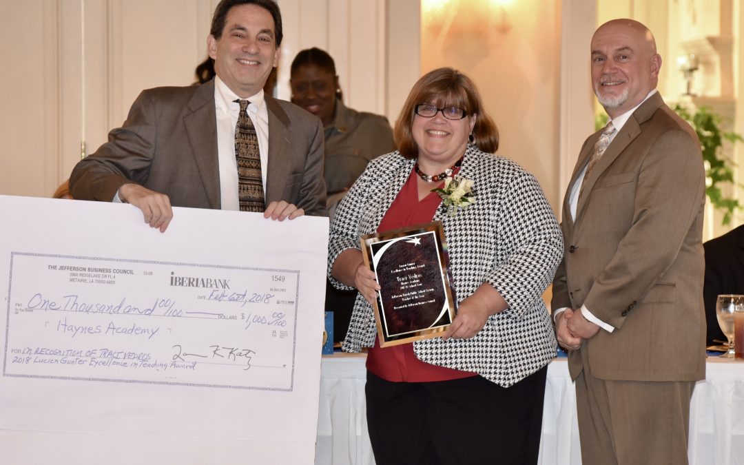 The Jefferson Business Council presented the Lucien Gunter Excellence In Teaching Award